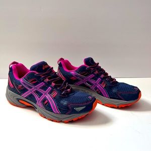 Asics Gel Venture 5 Running Shoes Womens 7.5 Indigo Blue/Pink Glow/Living Coral